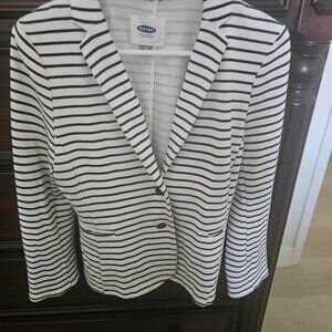 black and whit striped jacket